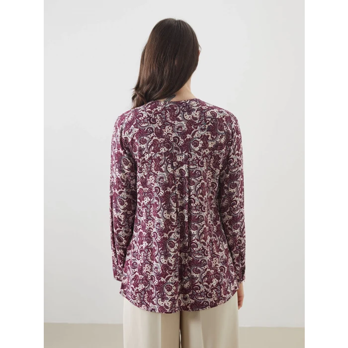 LCW Grace Mürdüm Hakim Yaka Çiçekli Bluz