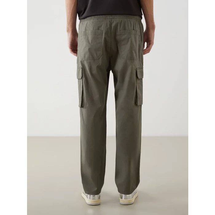 XSIDE Haki Rahat Kalıp Poplin Erkek Kargo Pantolon