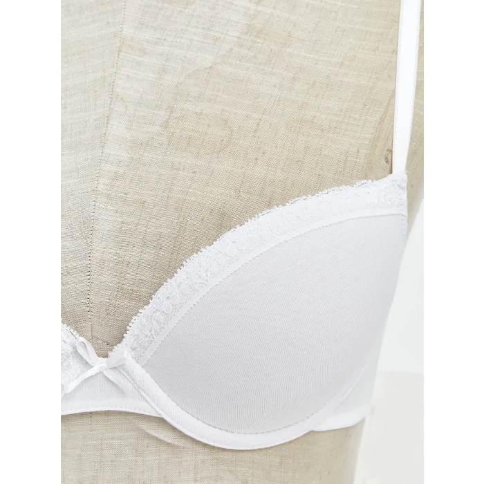 LCW DREAM Beyaz Balenli Dolgusuz Düz Tişört Sütyen 2li Paket