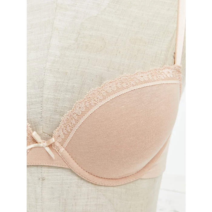 LCW DREAM Beyaz Balenli Dolgusuz Düz Tişört Sütyen 2li Paket