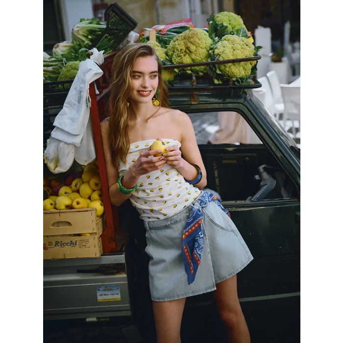 XSIDE Mavi Dar Fit Mini Jean Şort Etek