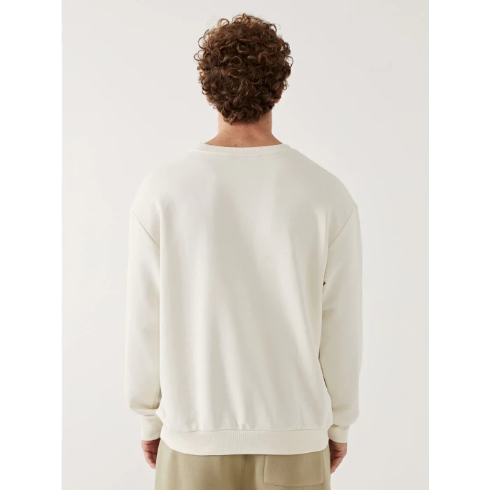 XSIDE Bej Bisiklet Yaka Uzun Kollu Erkek Sweatshirt