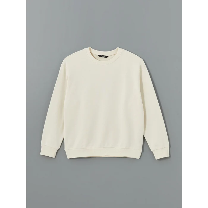 XSIDE Bej Bisiklet Yaka Uzun Kollu Erkek Sweatshirt