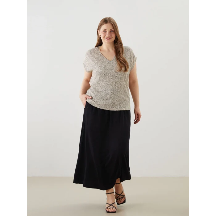 LCW Grace Siyah Beli Lastikli Kadın Etek