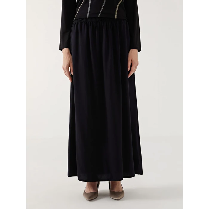 LCW Grace Siyah Beli Lastikli Kadın Etek