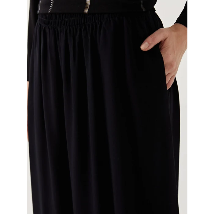 LCW Grace Siyah Beli Lastikli Kadın Etek