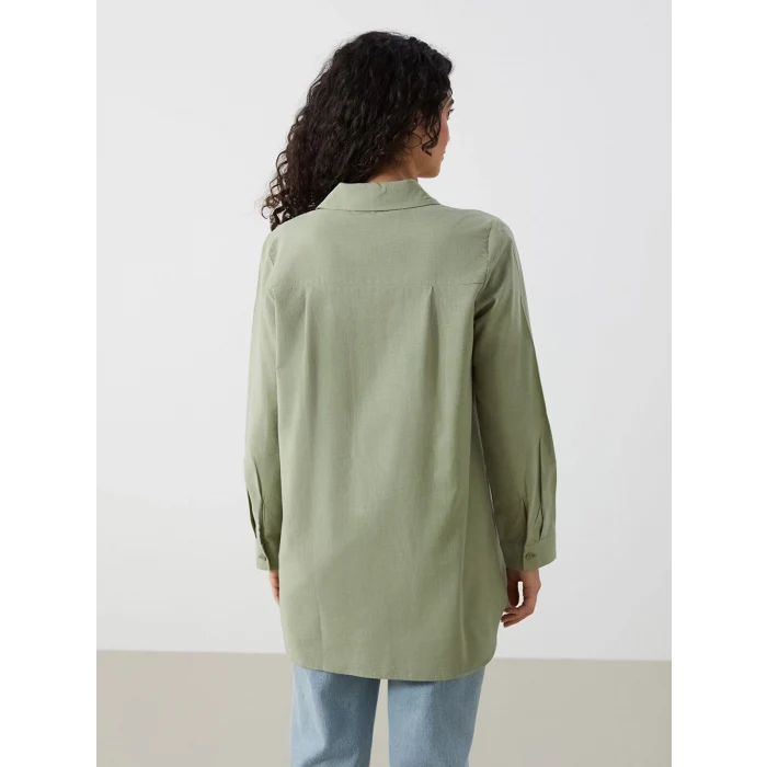 LCW Modest Yeşil Regular Fit Kadın Gömlek Tunik