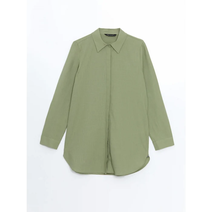 LCW Modest Yeşil Regular Fit Kadın Gömlek Tunik