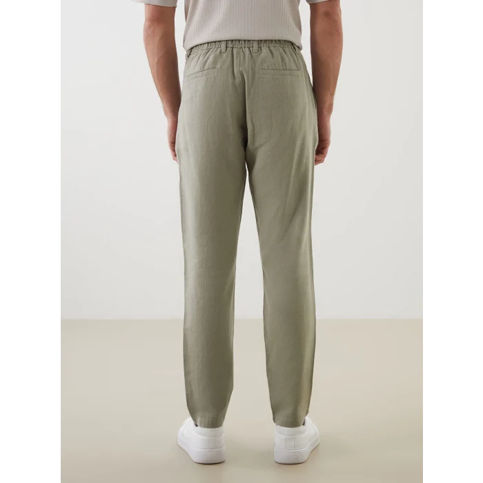 LCW Vision Yeşil Slim Fit Keten Karışımlı Erkek Pantolon
