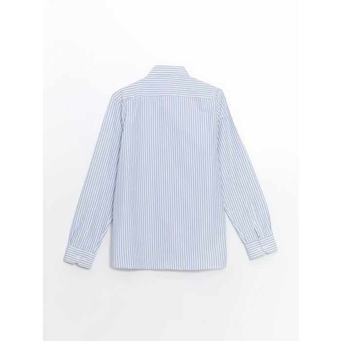 LCWAIKIKI Formal Mavi Slim Fit Uzun Kollu Çizgili Erkek Gömlek