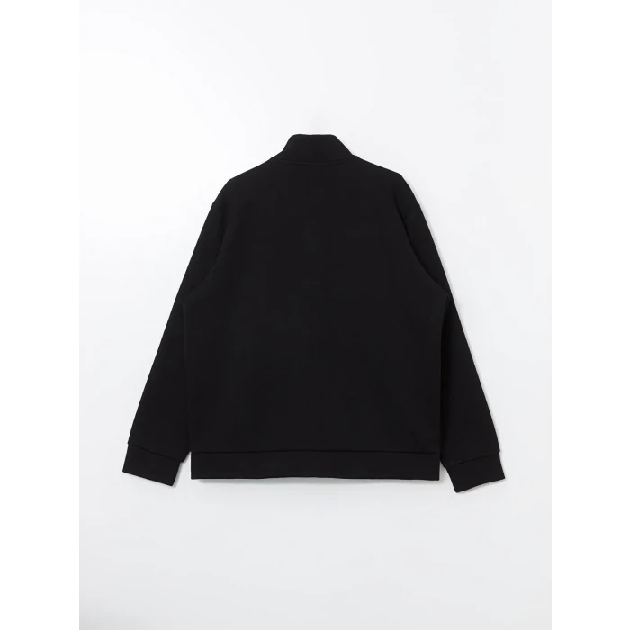 LCW Vision Siyah Dik Yaka Uzun Kollu Erkek Fermuarlı Sweatshirt