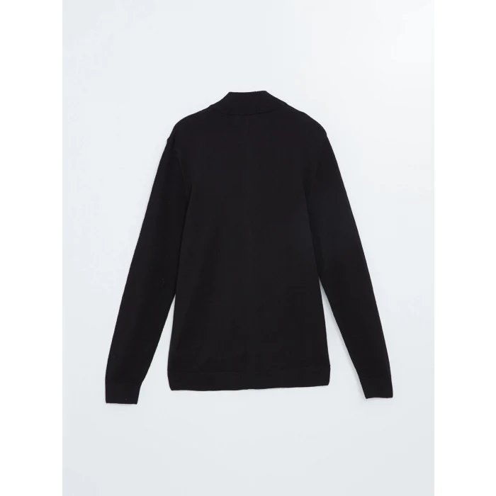 LCWAIKIKI Classic Siyah Standart Kalıp Dik Yaka Erkek Triko Hırka