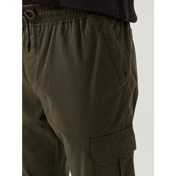 XSIDE Haki Standart Kalıp Gabardin Erkek Jogger Pantolon