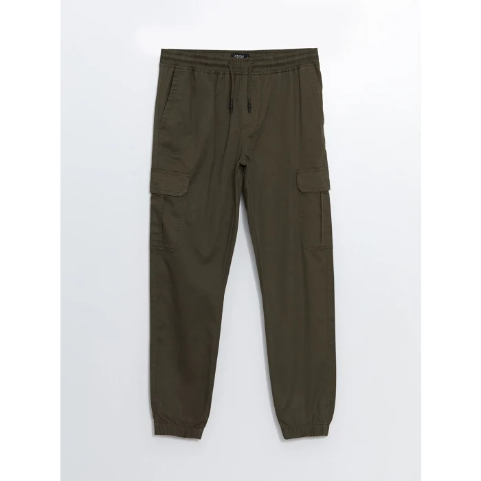 XSIDE Haki Standart Kalıp Gabardin Erkek Jogger Pantolon