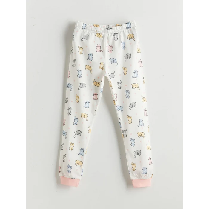 LCW Kids Pembe Bisiklet Yaka Kız Çocuk Pijama Takımı