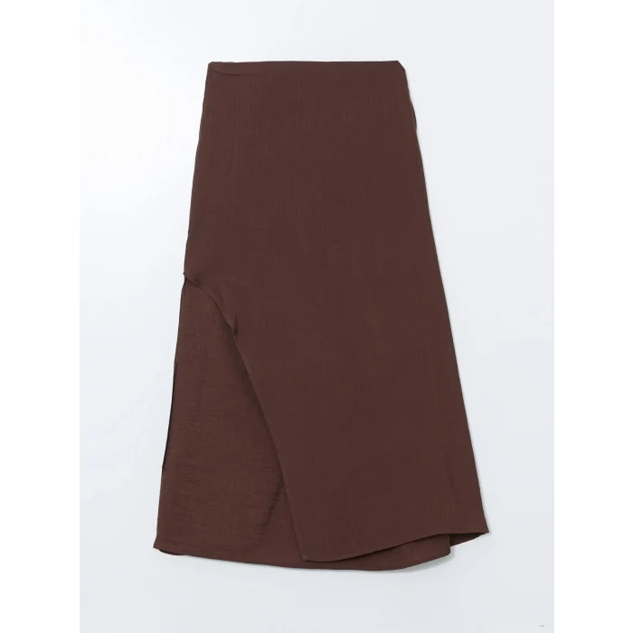 LCWAIKIKI Classic Kahverengi Beli Lastikli Kadın Etek