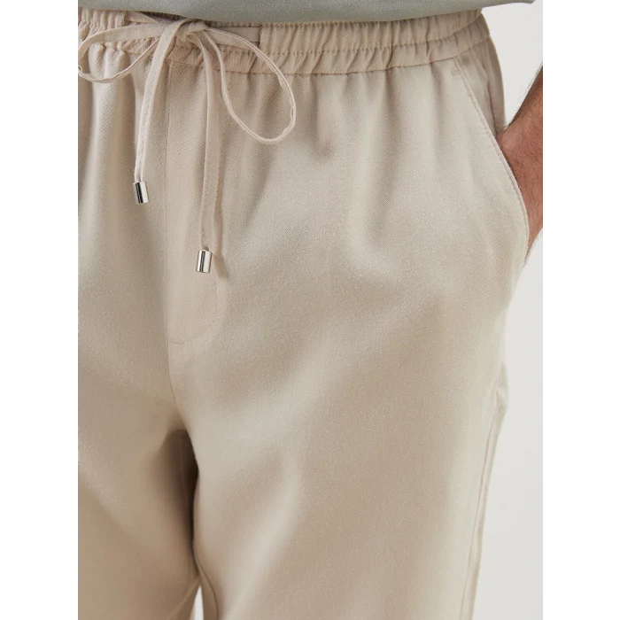 LCW Vision Bej Standart Kalıp Beli Lastikli Erkek Pantolon
