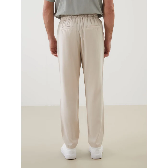 LCW Vision Bej Standart Kalıp Beli Lastikli Erkek Pantolon