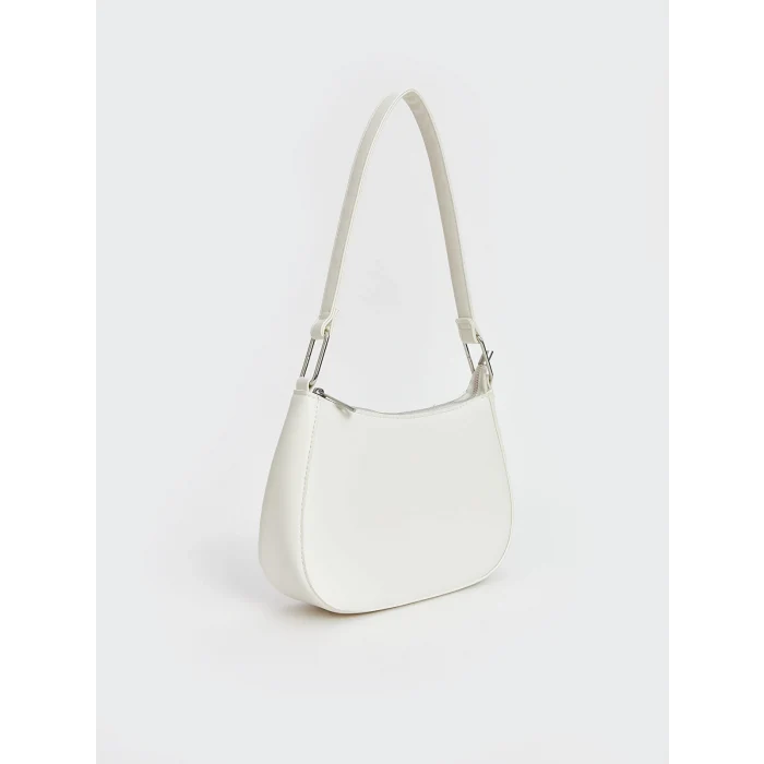 LCW ACCESSORIES Beyaz Deri Görünümlü Kadın Baget Çanta