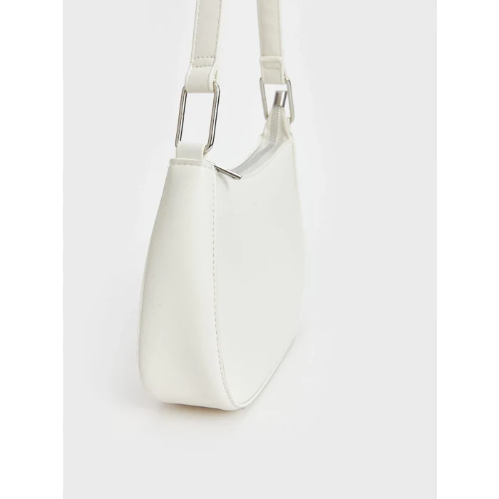 LCW ACCESSORIES Beyaz Deri Görünümlü Kadın Baget Çanta