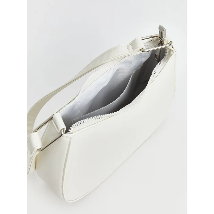 LCW ACCESSORIES Beyaz Deri Görünümlü Kadın Baget Çanta