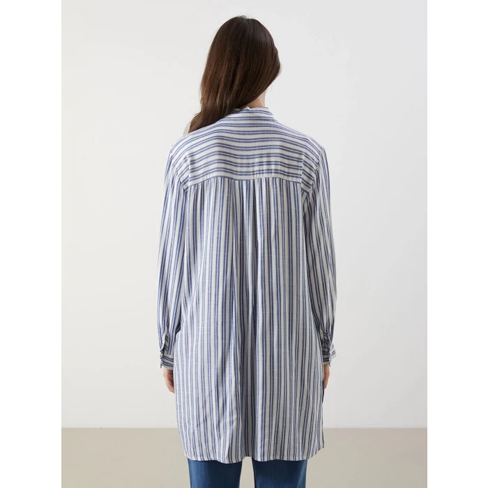 LCW Grace Mavi Çizgili Kadın Gömlek Tunik