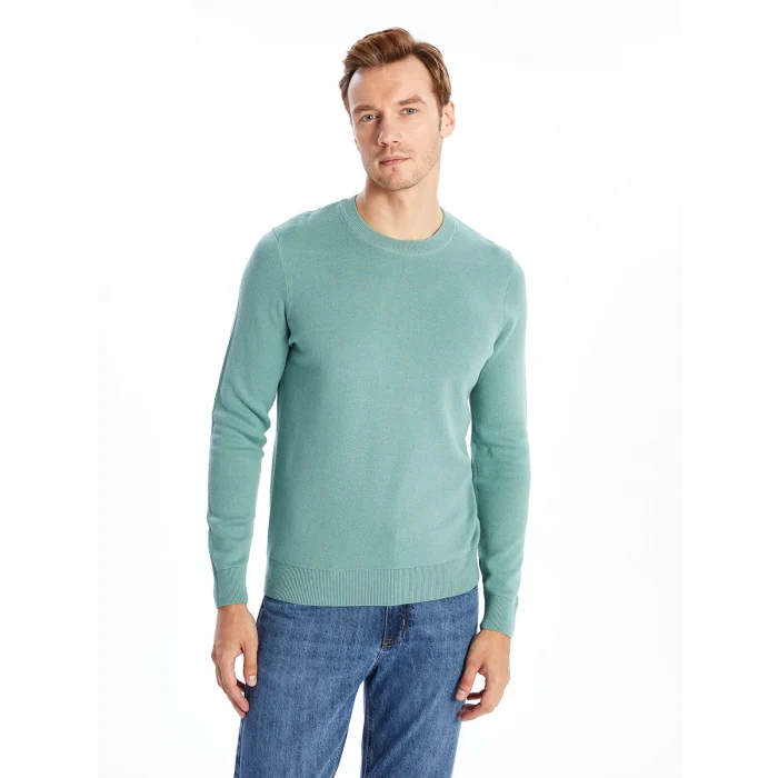 LCWAIKIKI Classic Yeşil Bisiklet Yaka Erkek Triko Kazak