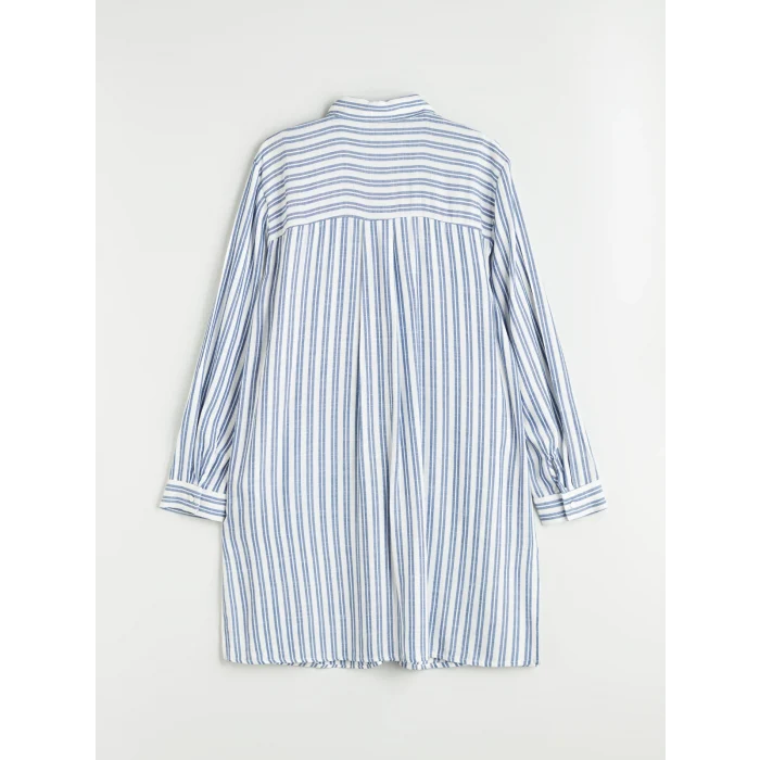 LCW Grace Mavi Çizgili Kadın Gömlek Tunik