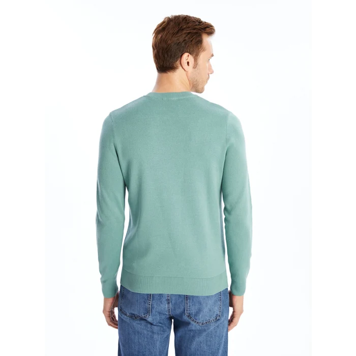 LCWAIKIKI Classic Yeşil Bisiklet Yaka Erkek Triko Kazak