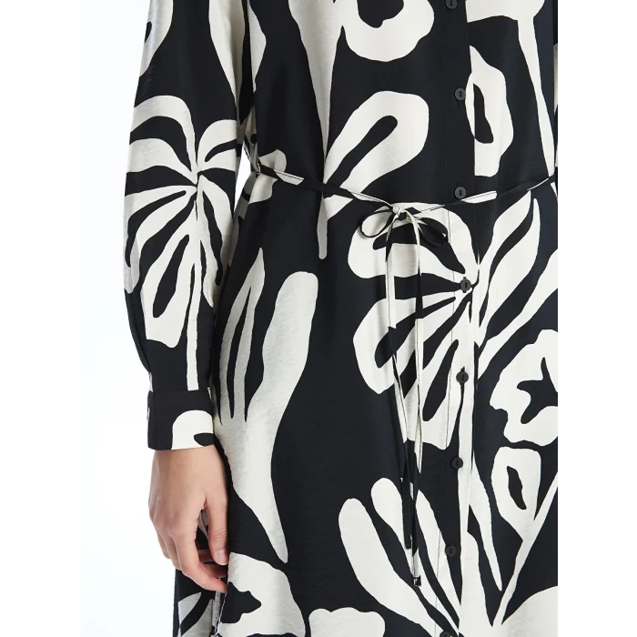 LCWAIKIKI Classic Siyah Desenli Kadın Gömlek Tunik