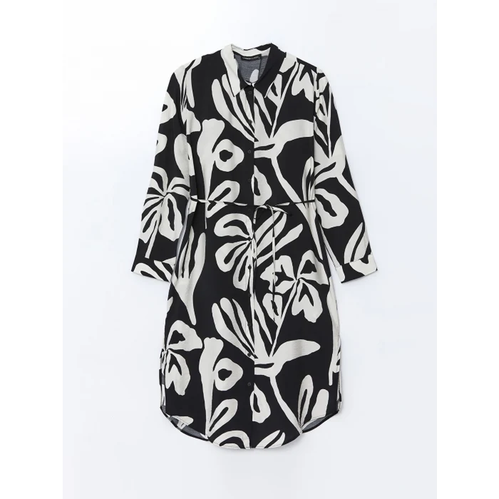 LCWAIKIKI Classic Siyah Desenli Kadın Gömlek Tunik