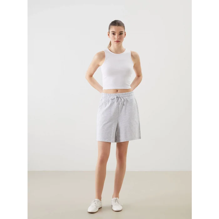 XSIDE Gri Beli Lastikli Kadın Şort