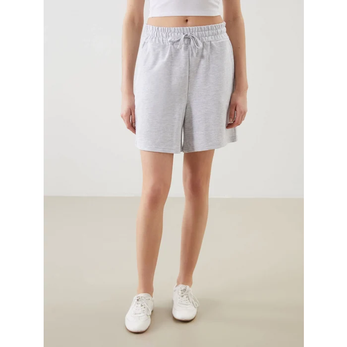 XSIDE Gri Beli Lastikli Kadın Şort