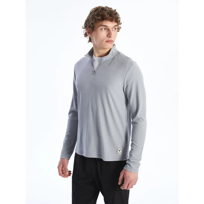 XSIDE ACTIVE Gri Dik Yaka Erkek Sweatshirt
