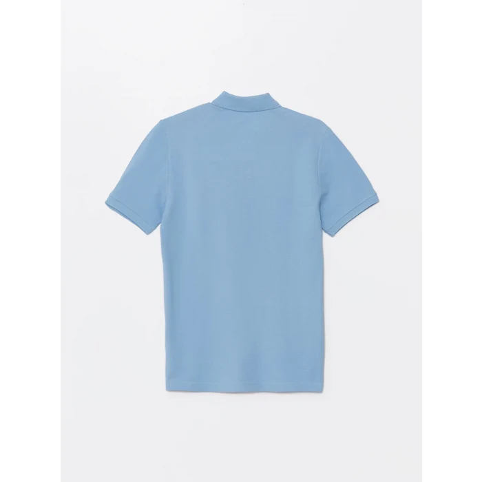LCWAIKIKI Classic Mavi Polo Yaka Kısa Kollu Pike Erkek Tişört