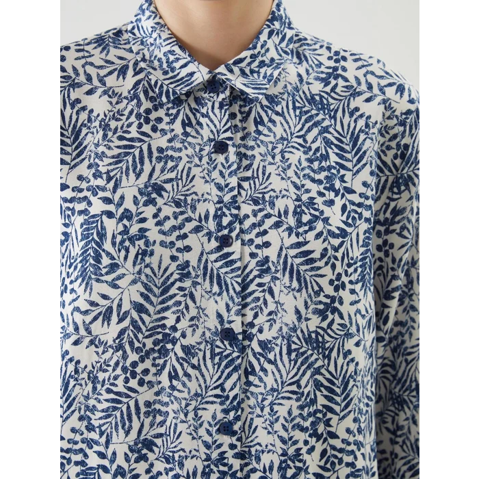 LCW Grace Mavi Desenli Kadın Gömlek Tunik