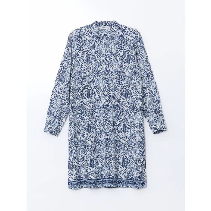 LCW Grace Mavi Desenli Kadın Gömlek Tunik