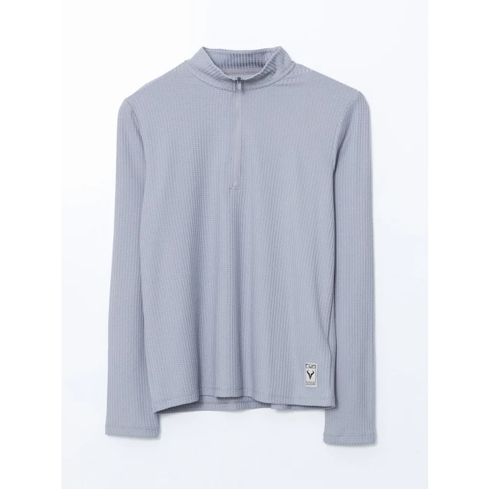 XSIDE ACTIVE Gri Dik Yaka Erkek Sweatshirt