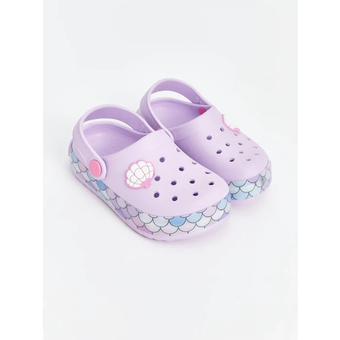 LCW STEPS Lila Baskılı Tabanı Işıklı Kız Bebek Plaj Sandaleti