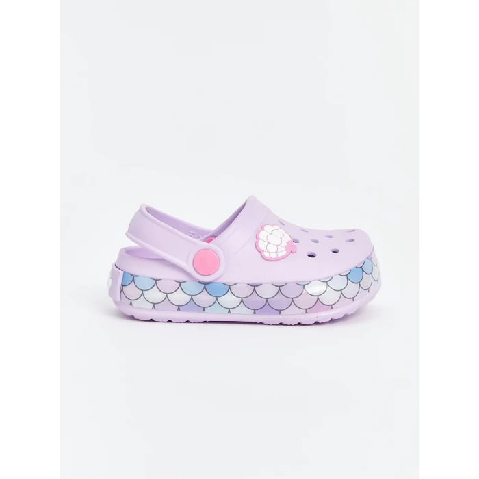 LCW STEPS Lila Baskılı Tabanı Işıklı Kız Bebek Plaj Sandaleti