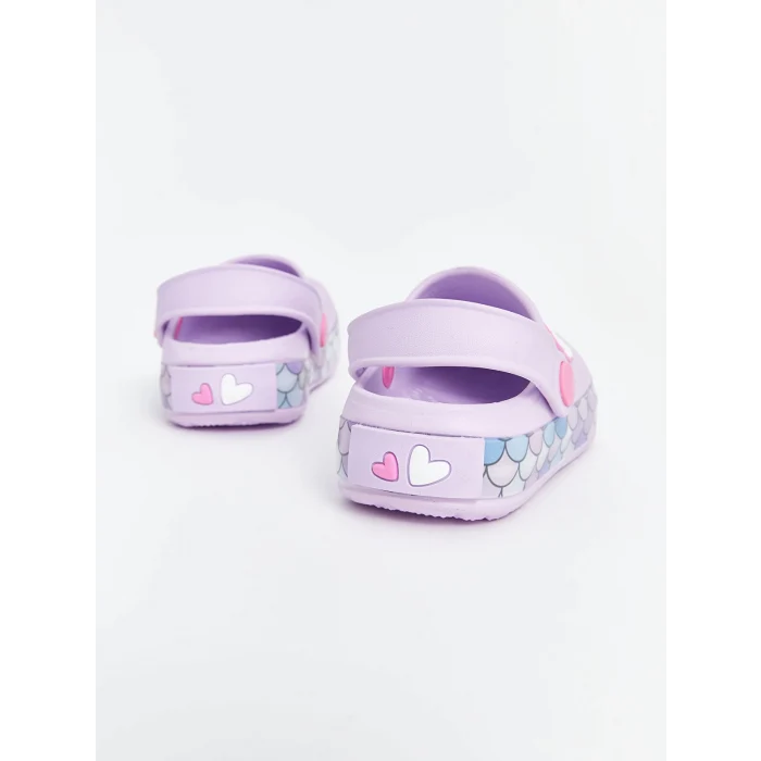 LCW STEPS Lila Baskılı Tabanı Işıklı Kız Bebek Plaj Sandaleti