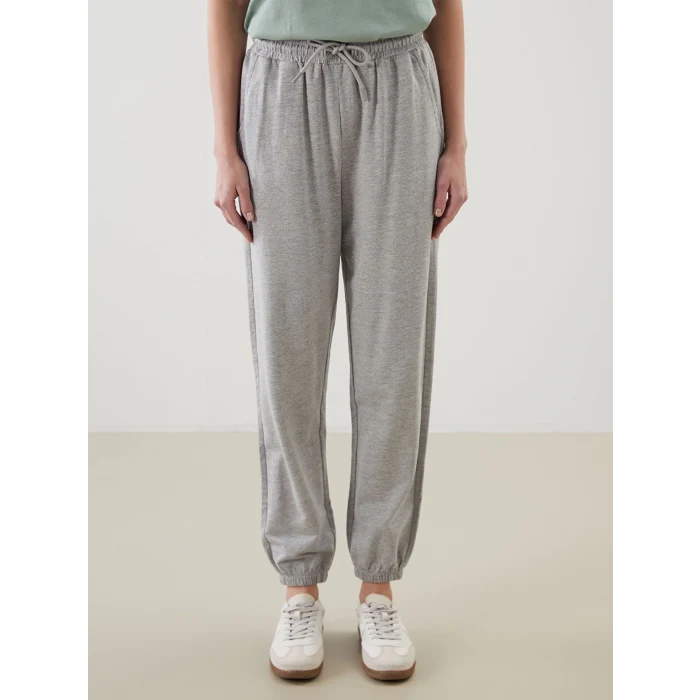 LCWAIKIKI Classic Gri Beli Lastikli Kadın Jogger Eşofman Altı