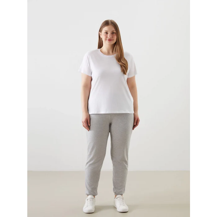 LCWAIKIKI Classic Gri Beli Lastikli Kadın Jogger Eşofman Altı