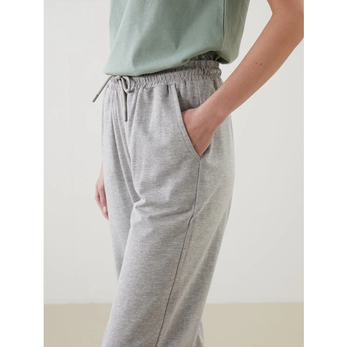 LCWAIKIKI Classic Gri Beli Lastikli Kadın Jogger Eşofman Altı