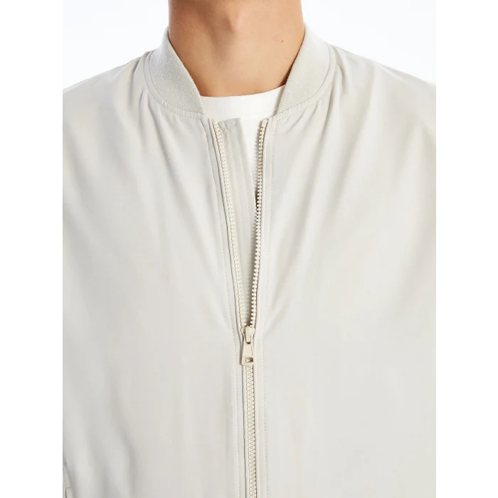 XSIDE Bej Standart Kalıp Kolej Yaka Erkek Bomber Mont