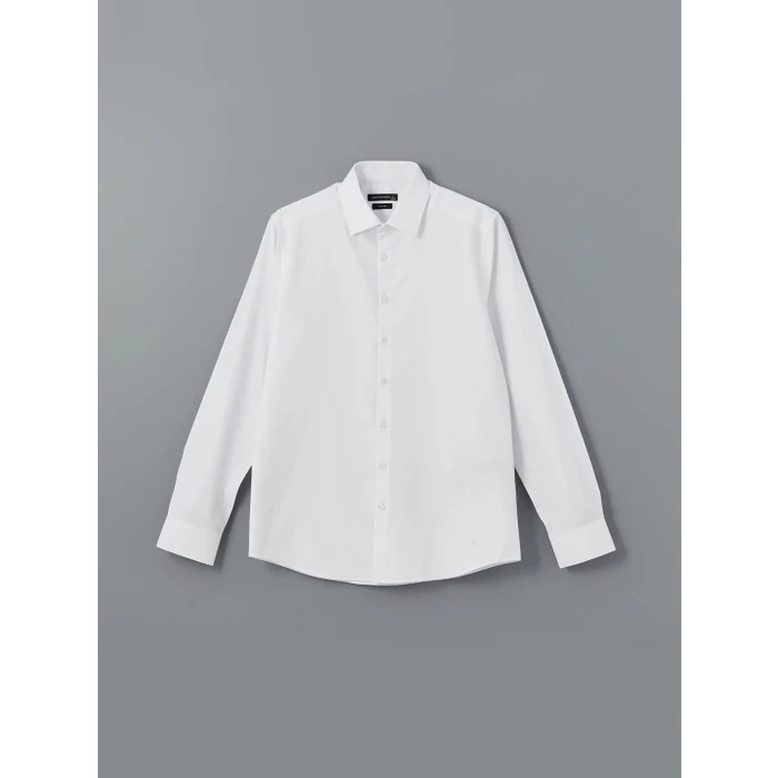 LCWAIKIKI Formal Beyaz Slim Fit Uzun Kollu Armürlü Erkek Gömlek