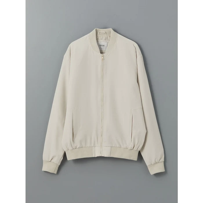 XSIDE Bej Standart Kalıp Kolej Yaka Erkek Bomber Mont