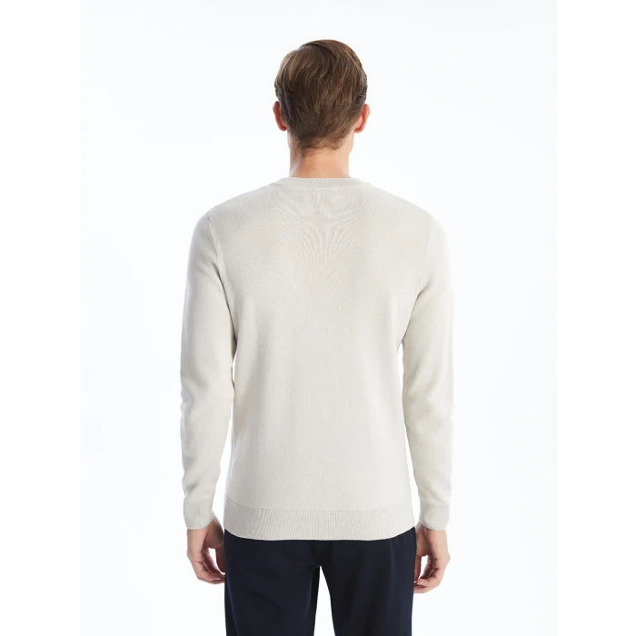 LCWAIKIKI Classic Bej Bisiklet Yaka Erkek Triko Kazak