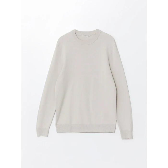 LCWAIKIKI Classic Bej Bisiklet Yaka Erkek Triko Kazak