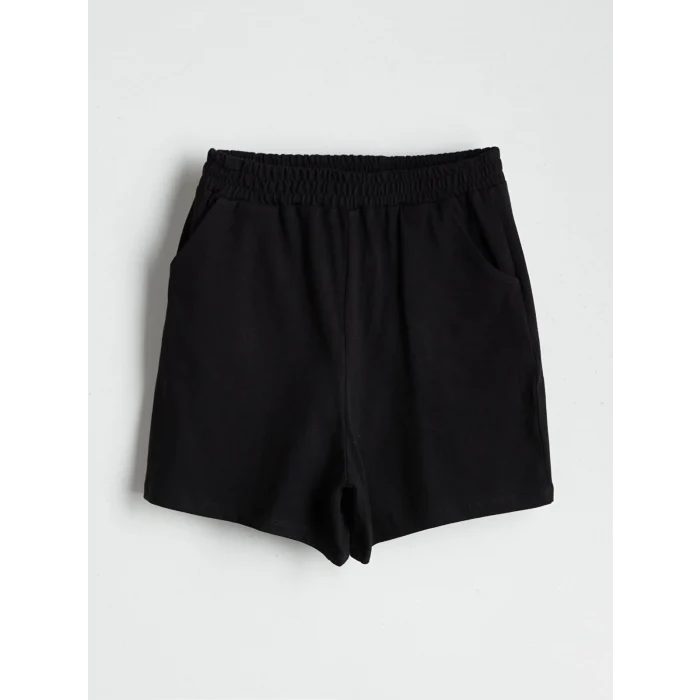 LCW Kids Siyah Beli Lastikli Kız Çocuk Şort 2li